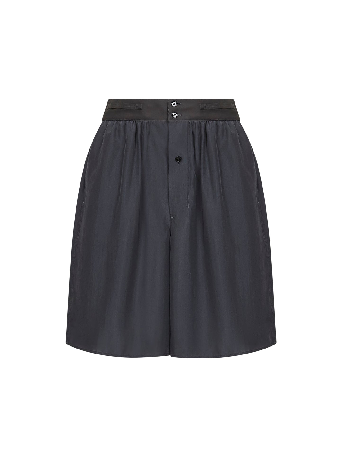 Grey silk pongee shorts