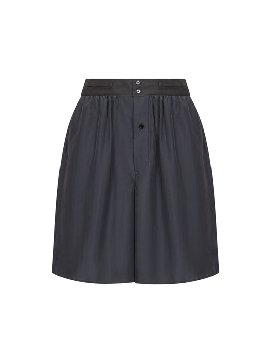 Grey silk pongee shorts