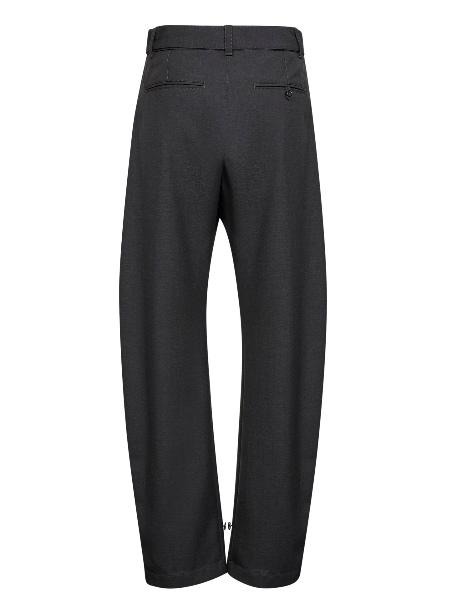 Pantaloni sartoriali curvi in misto fresco lana grigio