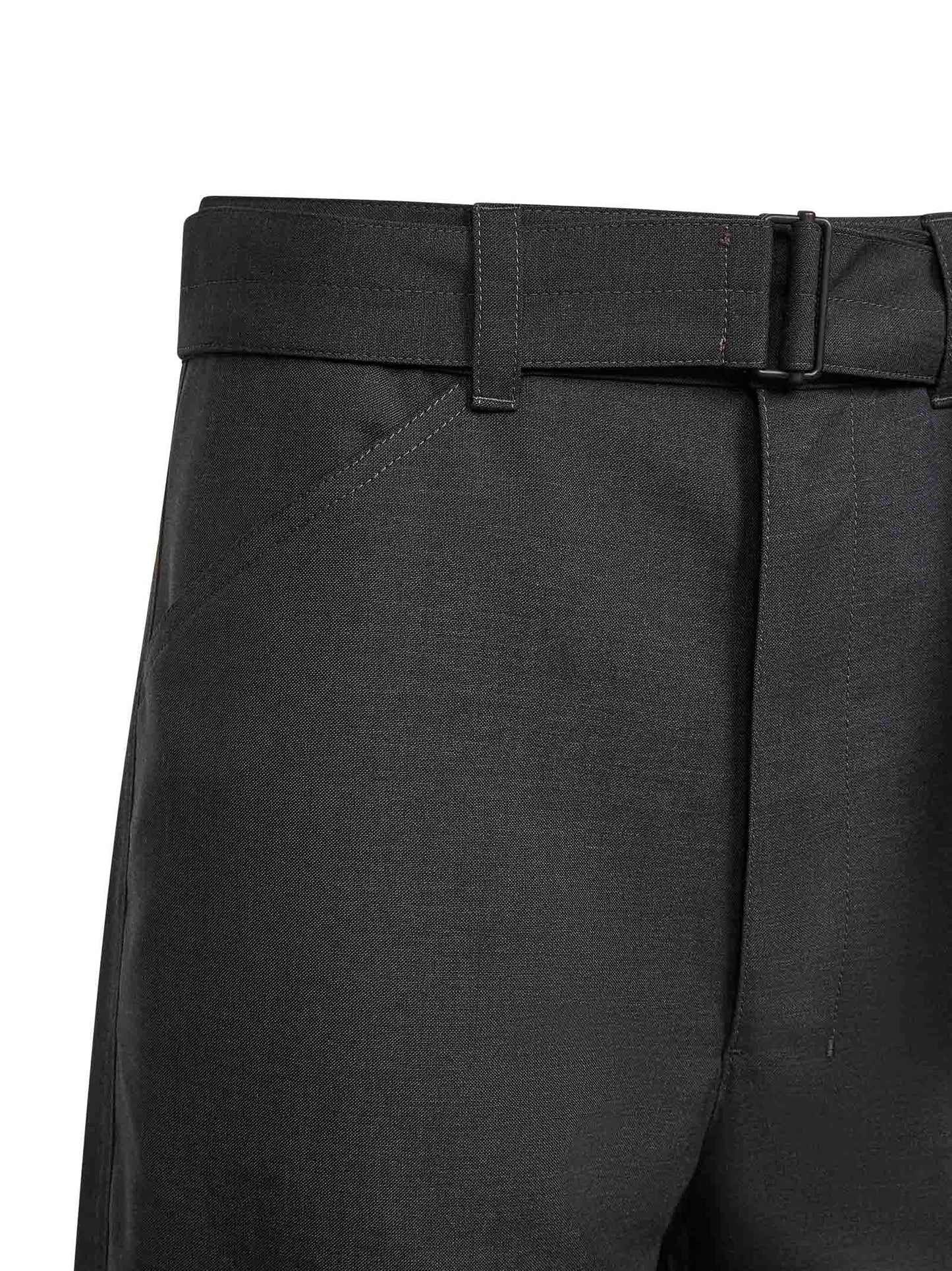 Pantaloni sartoriali curvi in misto fresco lana grigio