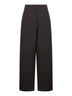 Brown cotton fleece relaxed large trousers
