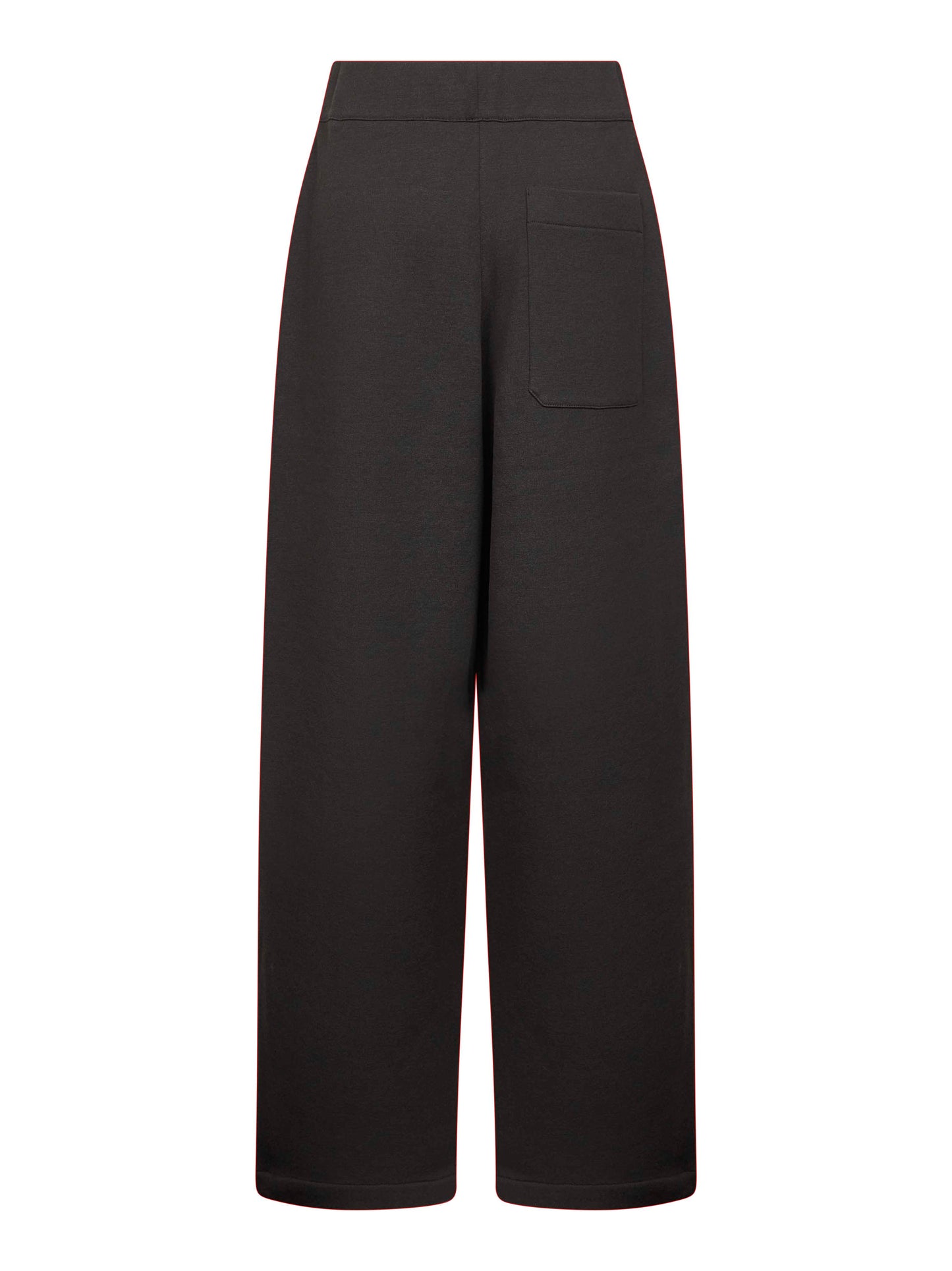 Brown cotton fleece relaxed large trousers