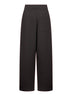 Brown cotton fleece relaxed large trousers