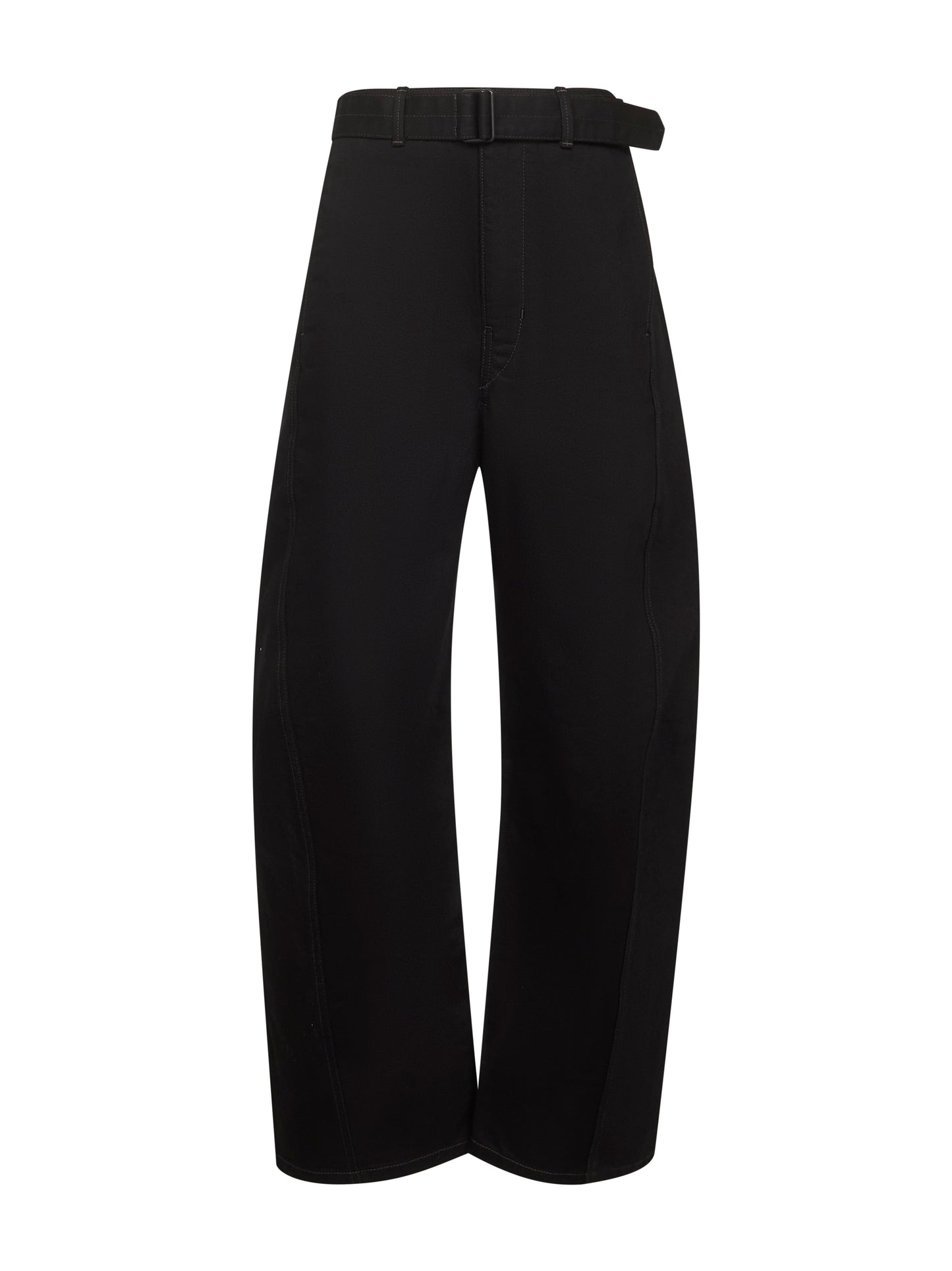 Black twill Twisted belted trousers