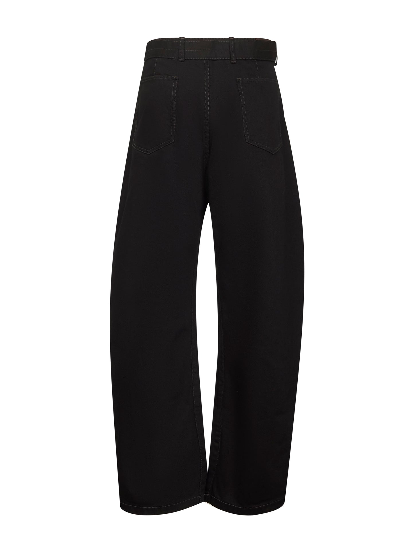 Black twill Twisted belted trousers