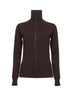 Cardigan aderente in lana mercerizzata viola