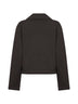 Grey wool and cotton half-zip sweatshirt