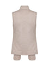 Cardigan smanicato asimmetrico in misto lana beige