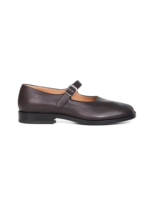 Mary-Jane Tabi in pelle bordeaux