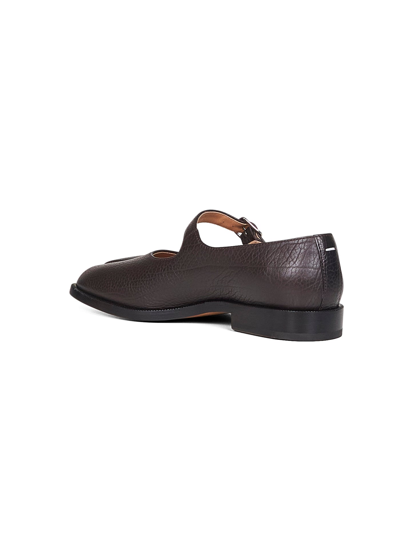 Burgundy leather Tabi Mary-Jane shoes
