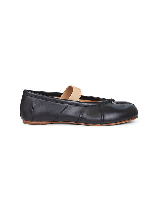 Black Tabi elastic band ballet flats