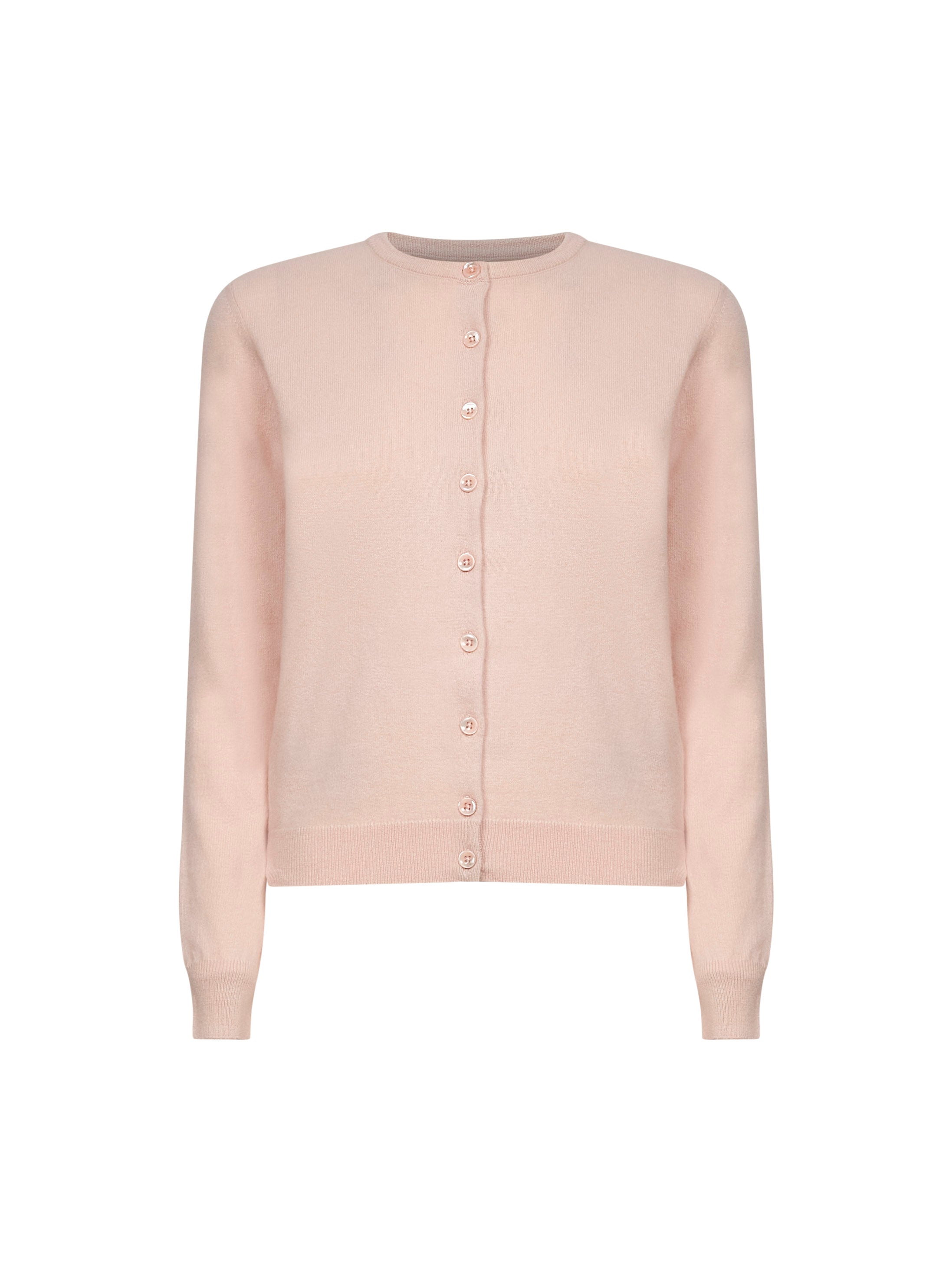 Pink virgin wool knit cardigan – Daniello.com
