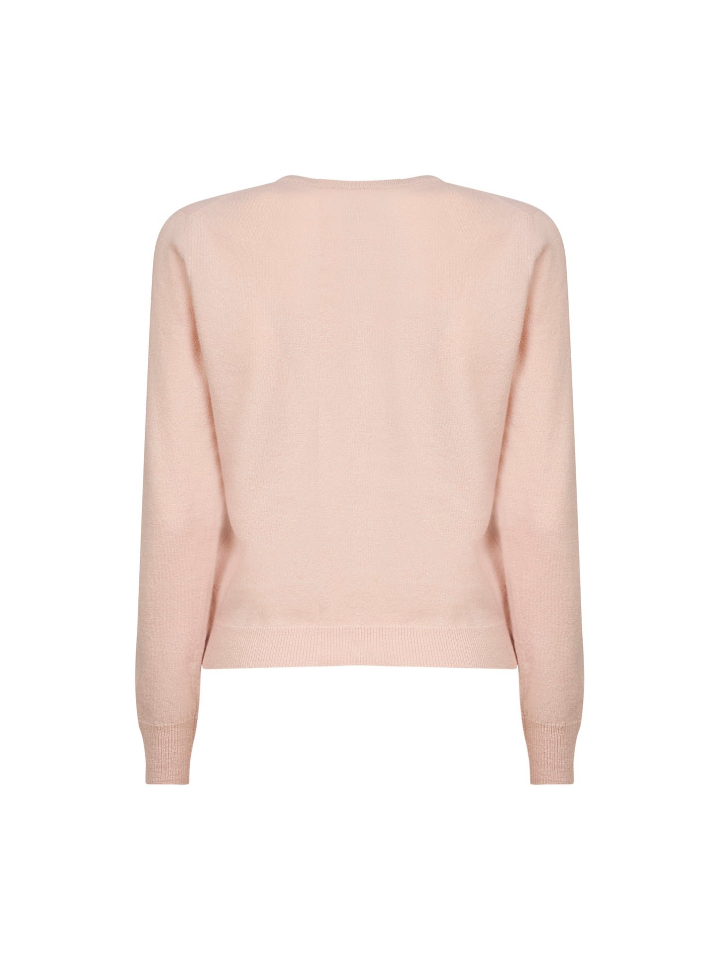 Pink virgin wool knit cardigan