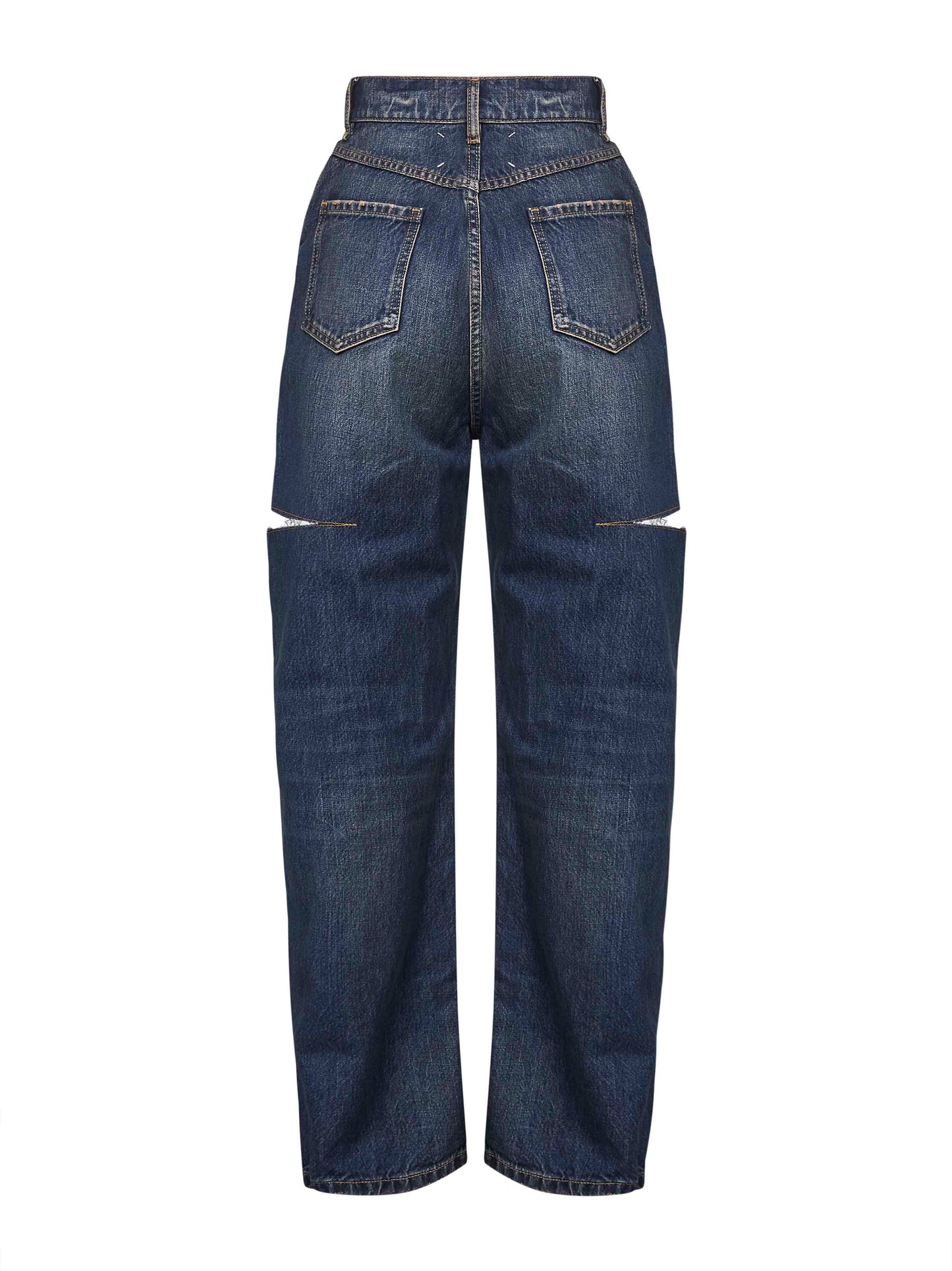 Blue denim slash details jeans