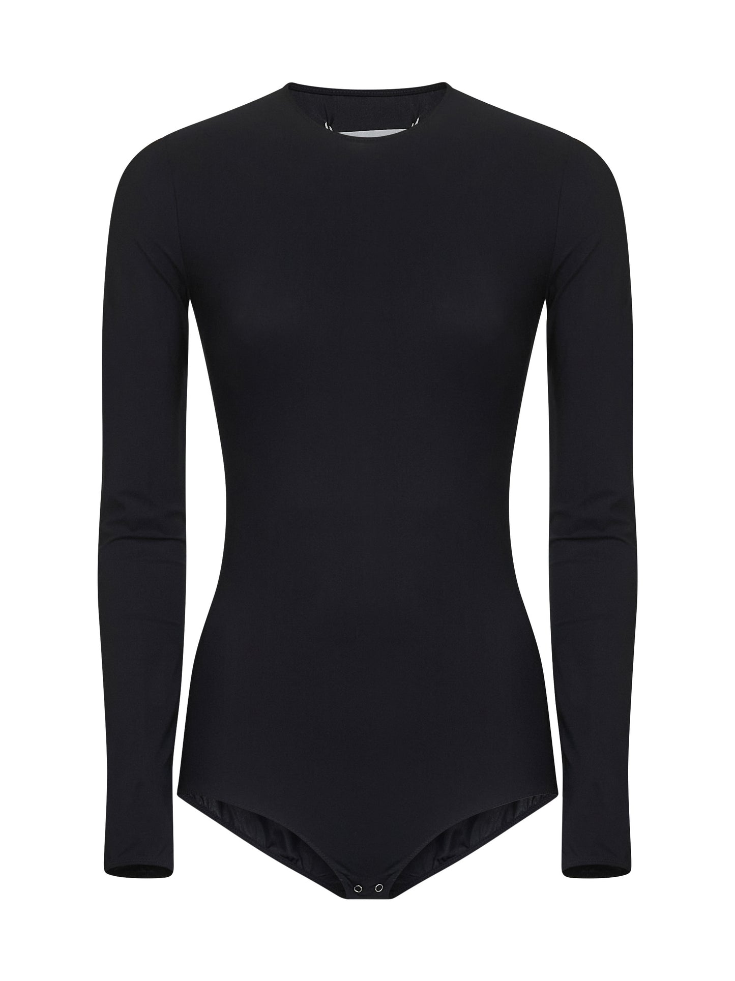 Black technical jersey bodysuit