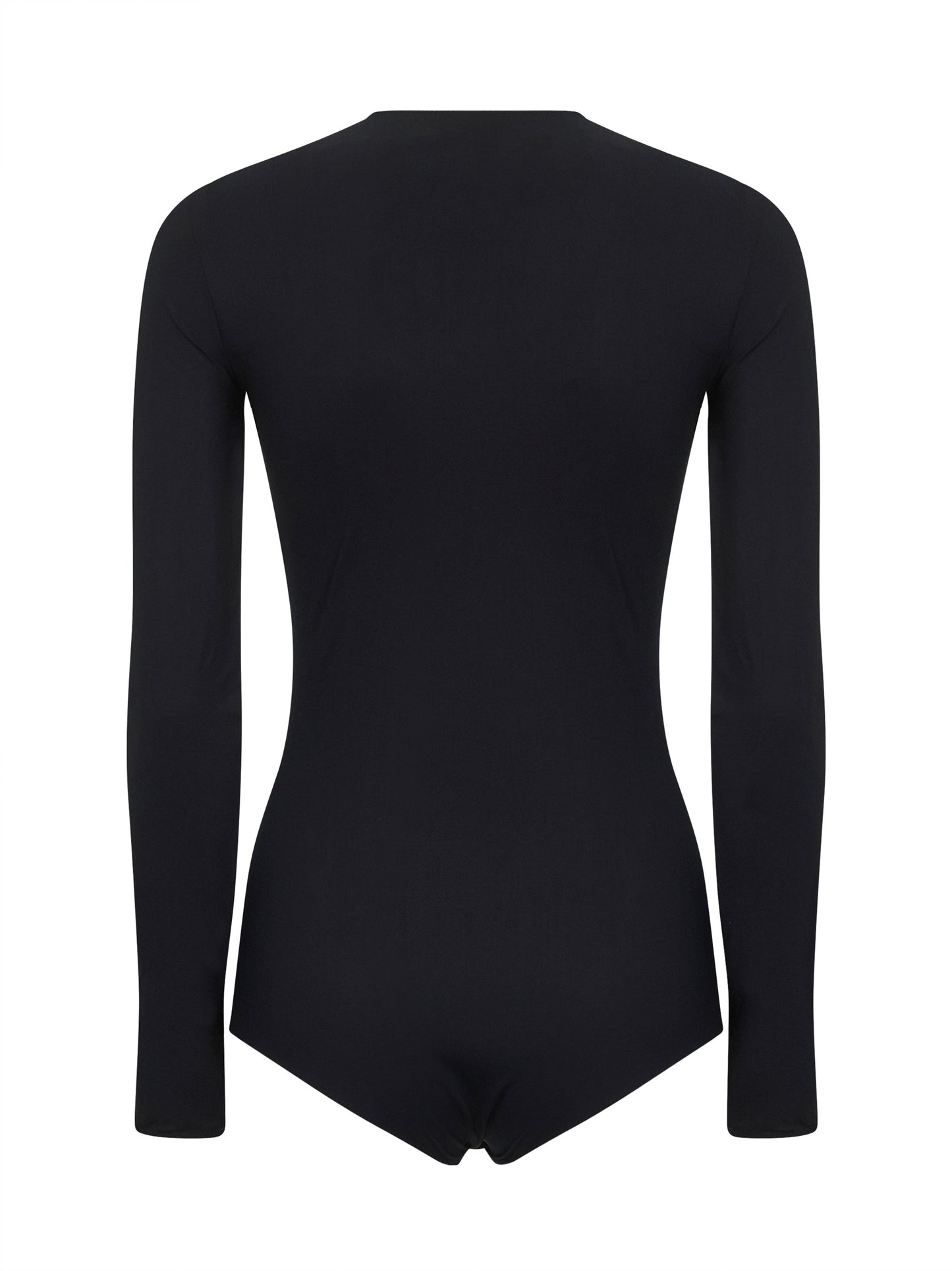 Black technical jersey bodysuit