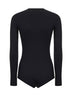 Black technical jersey bodysuit