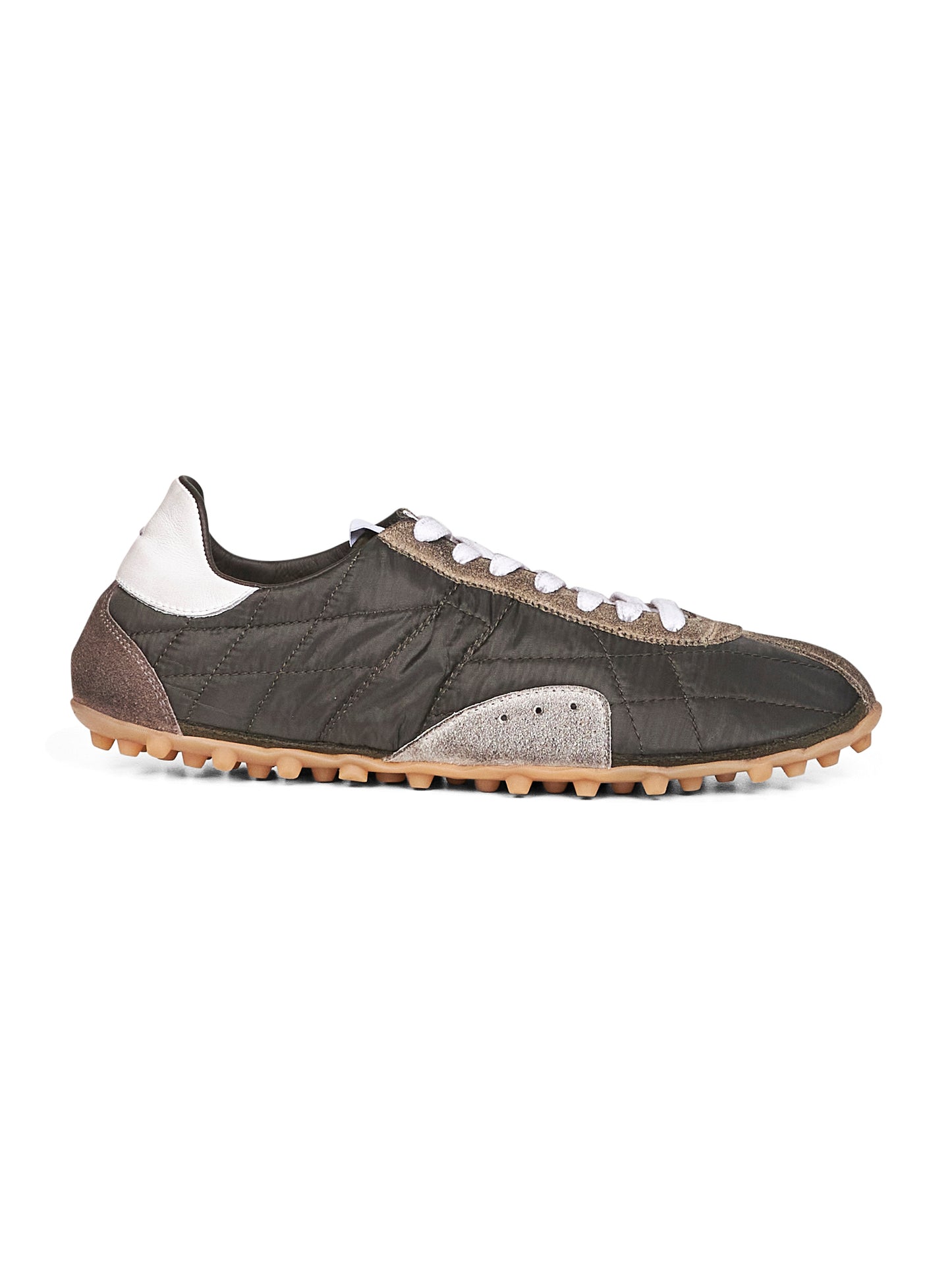 Green nylon and leather Sprinters sneakers