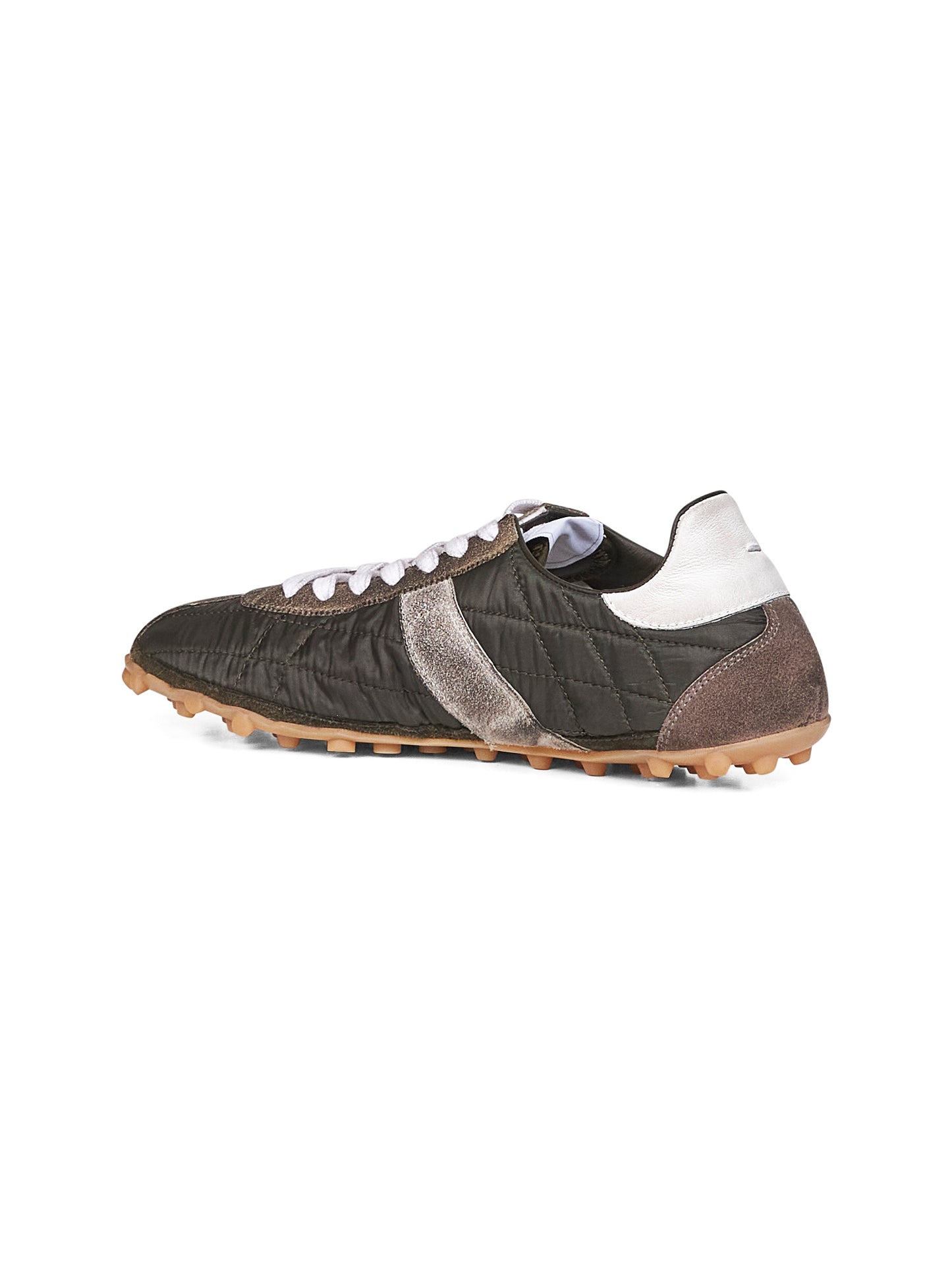 Green nylon and leather Sprinters sneakers