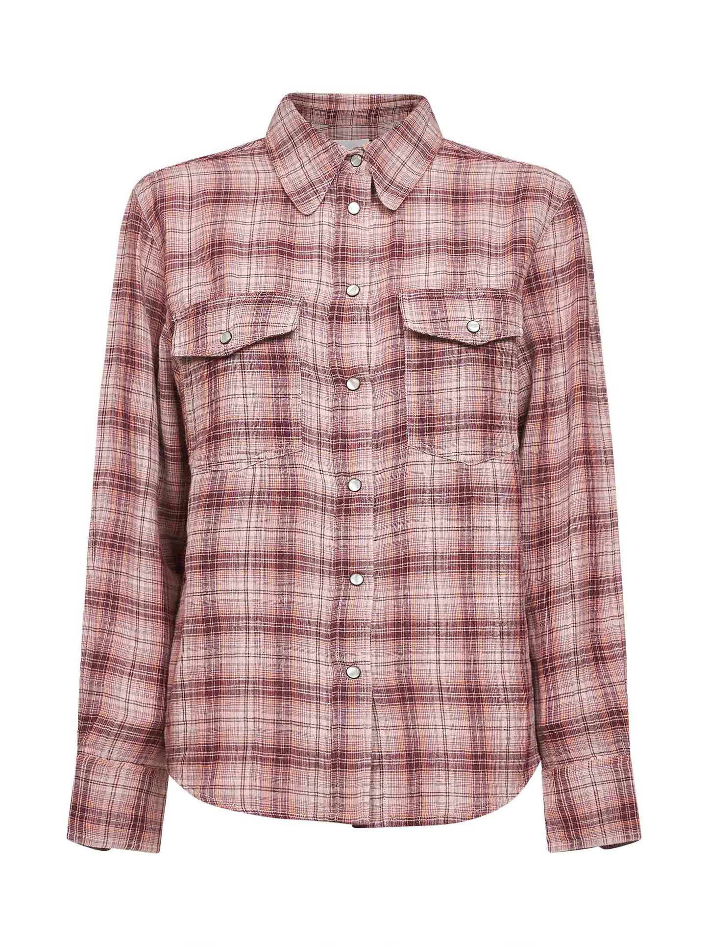 Camicia Yalisa in cotone a quadri rosa