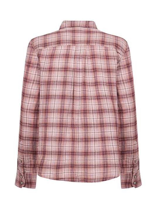 Camicia Yalisa in cotone a quadri rosa