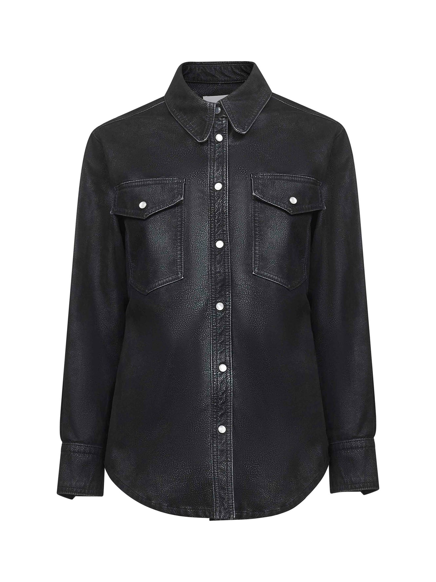 Black vintage faux leather Karima shirt