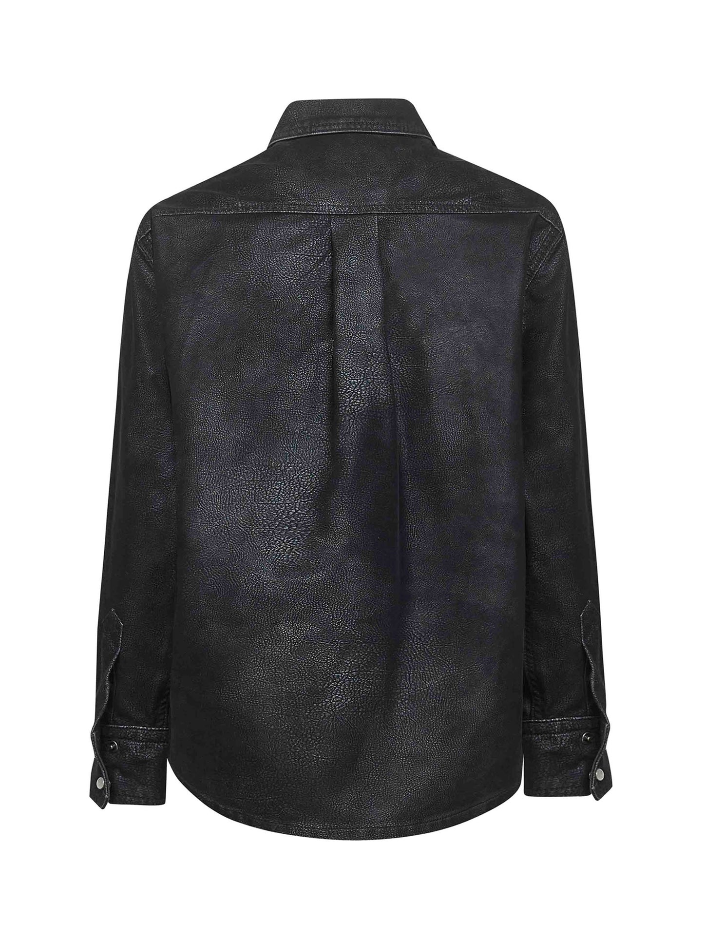 Black vintage faux leather Karima shirt