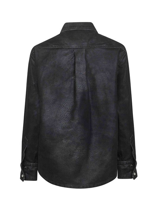 Camicia Karima in ecopelle vintage nera