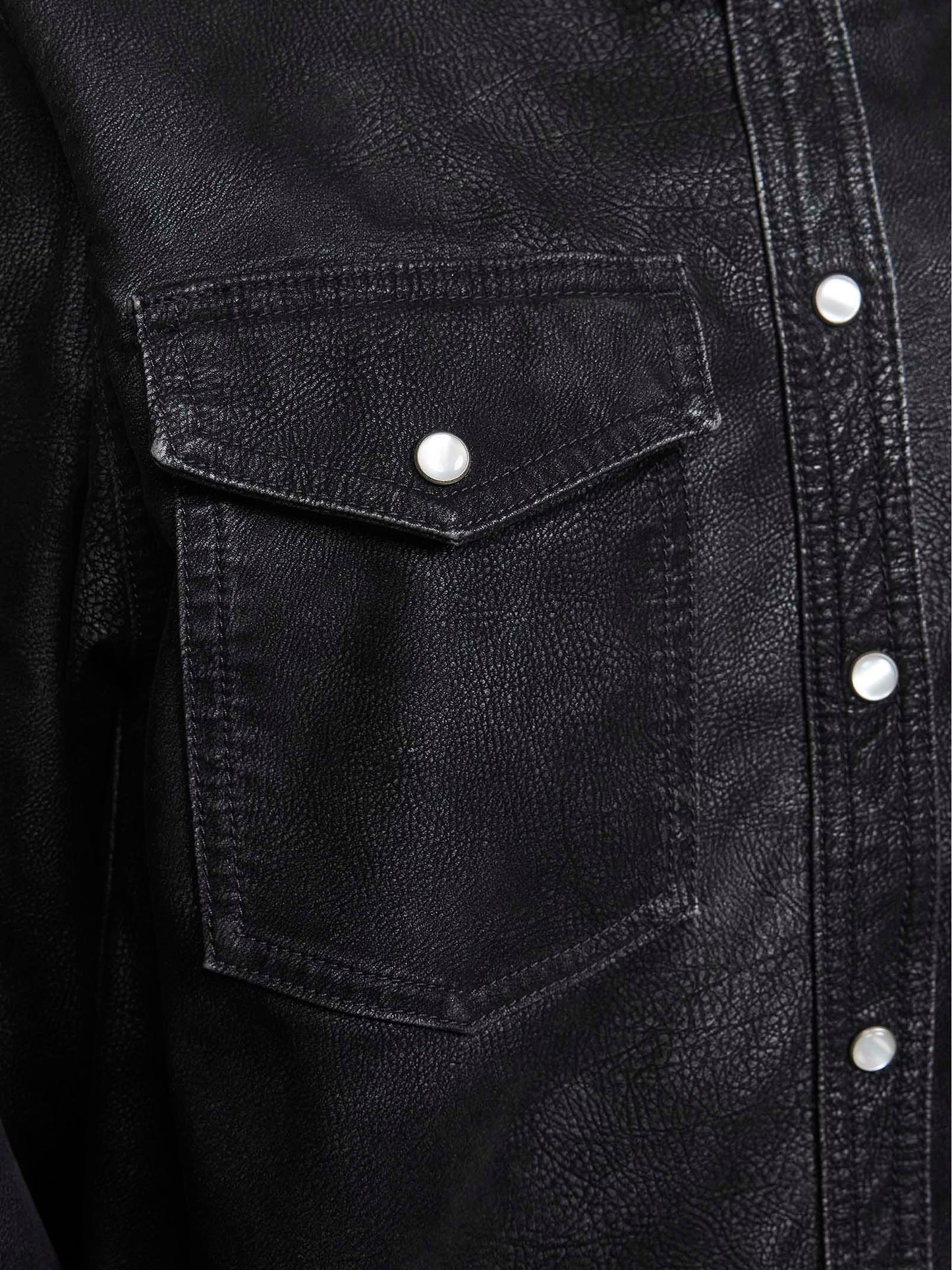 Black vintage faux leather Karima shirt