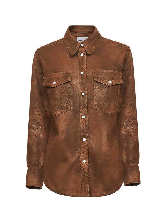 Camicia Karima in ecopelle vintage tabacco