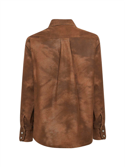 Camicia Karima in ecopelle vintage tabacco