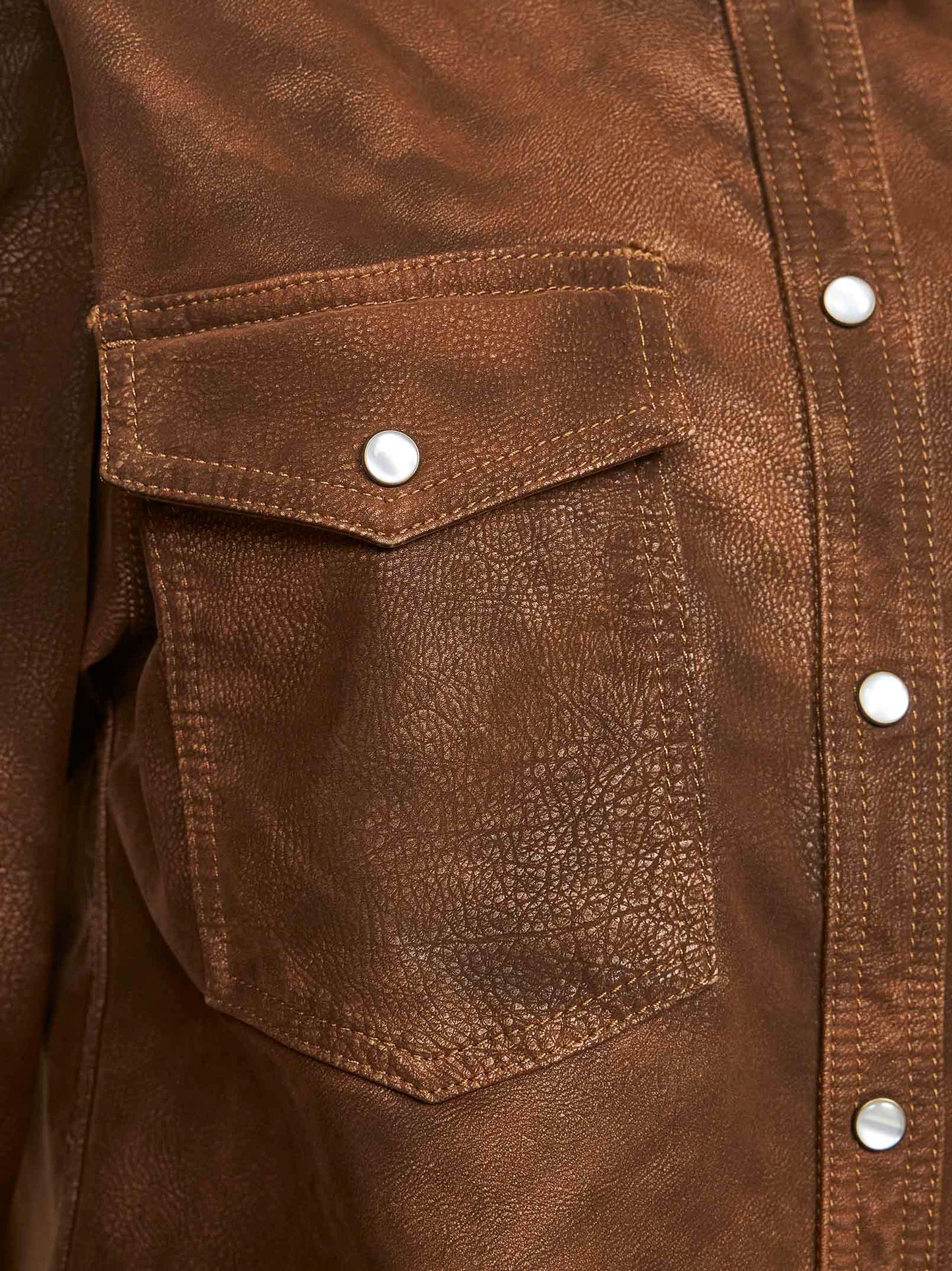 Camicia Karima in ecopelle vintage tabacco