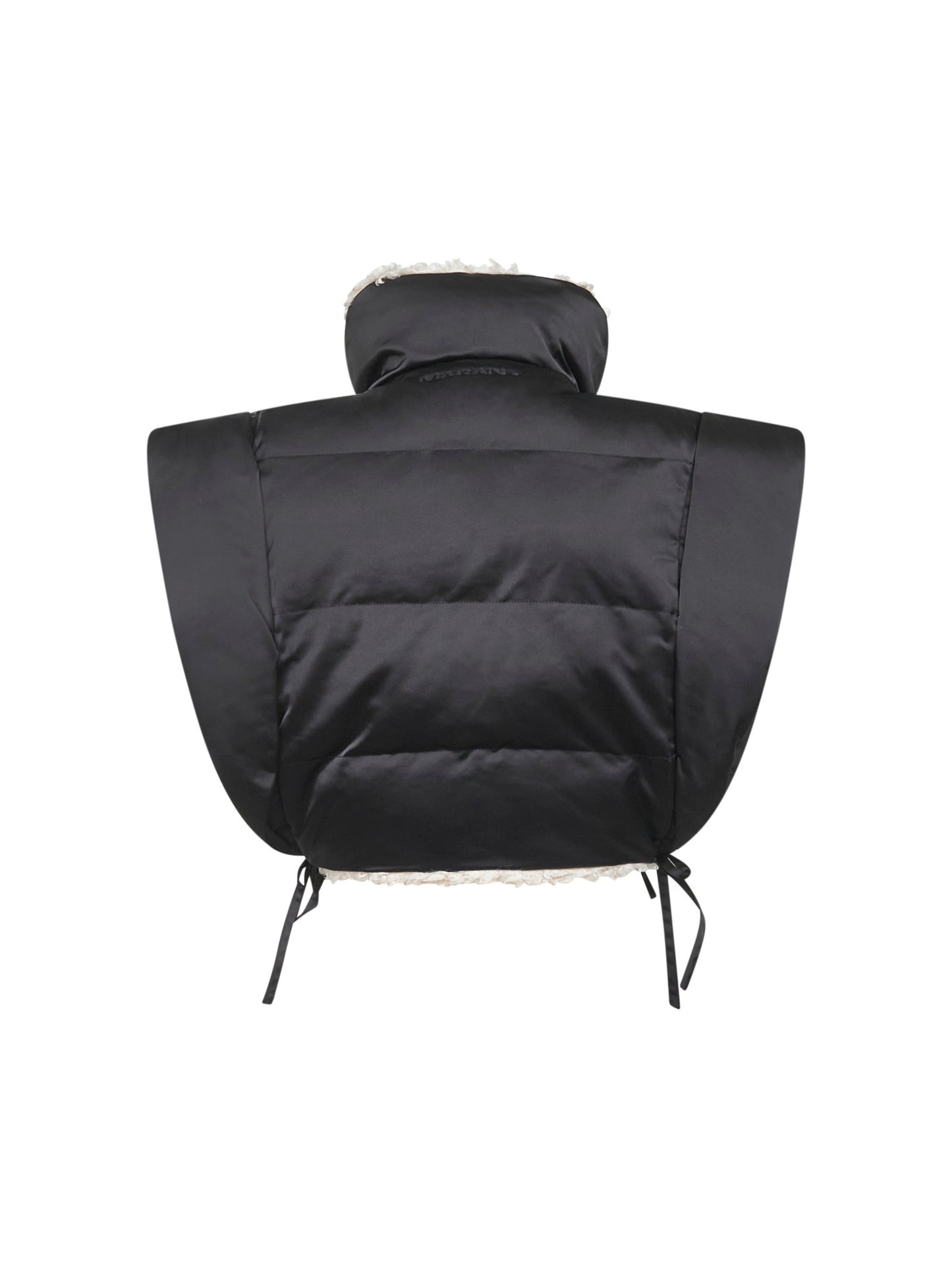 Gilet Hoodiali reversibile in nylon ed ecopelliccia nero