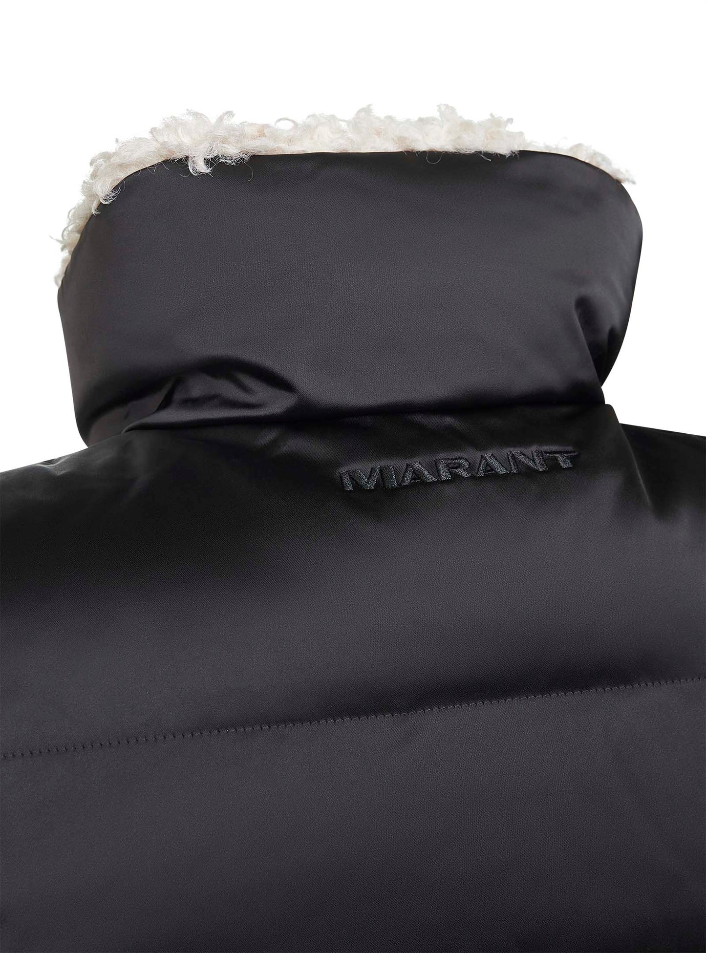 Gilet Hoodiali reversibile in nylon ed ecopelliccia nero