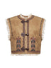 Gilet Clemencia effetto shearling ricamato beige
