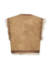 Gilet Clemencia effetto shearling ricamato beige