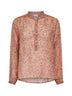 Blusa Maria in voile di cotone stampato ruggine<BR/>
