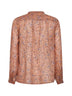 Blusa Maria in voile di cotone stampato ruggine<BR/>