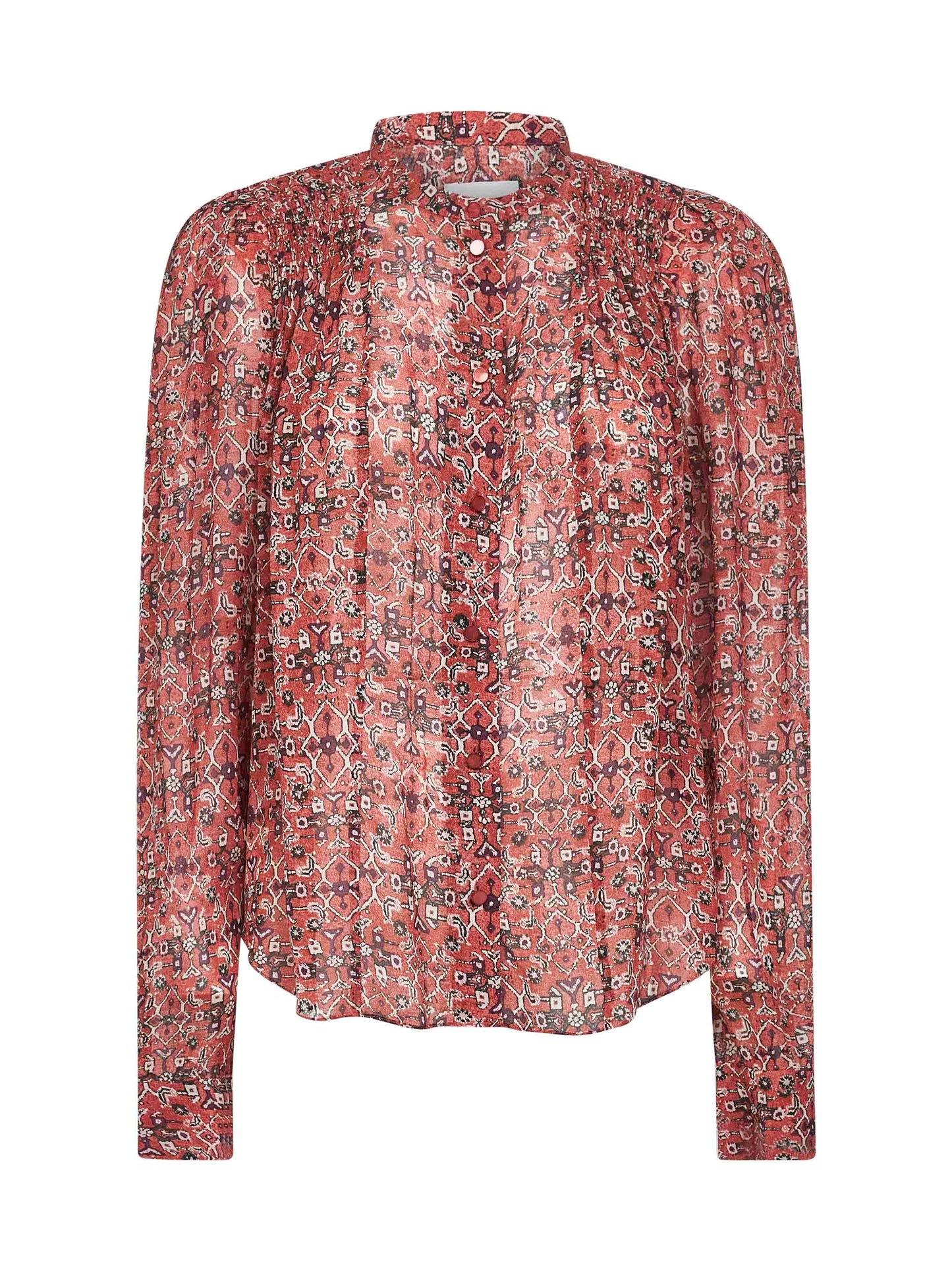 Rust printed crepe Noeline blouse