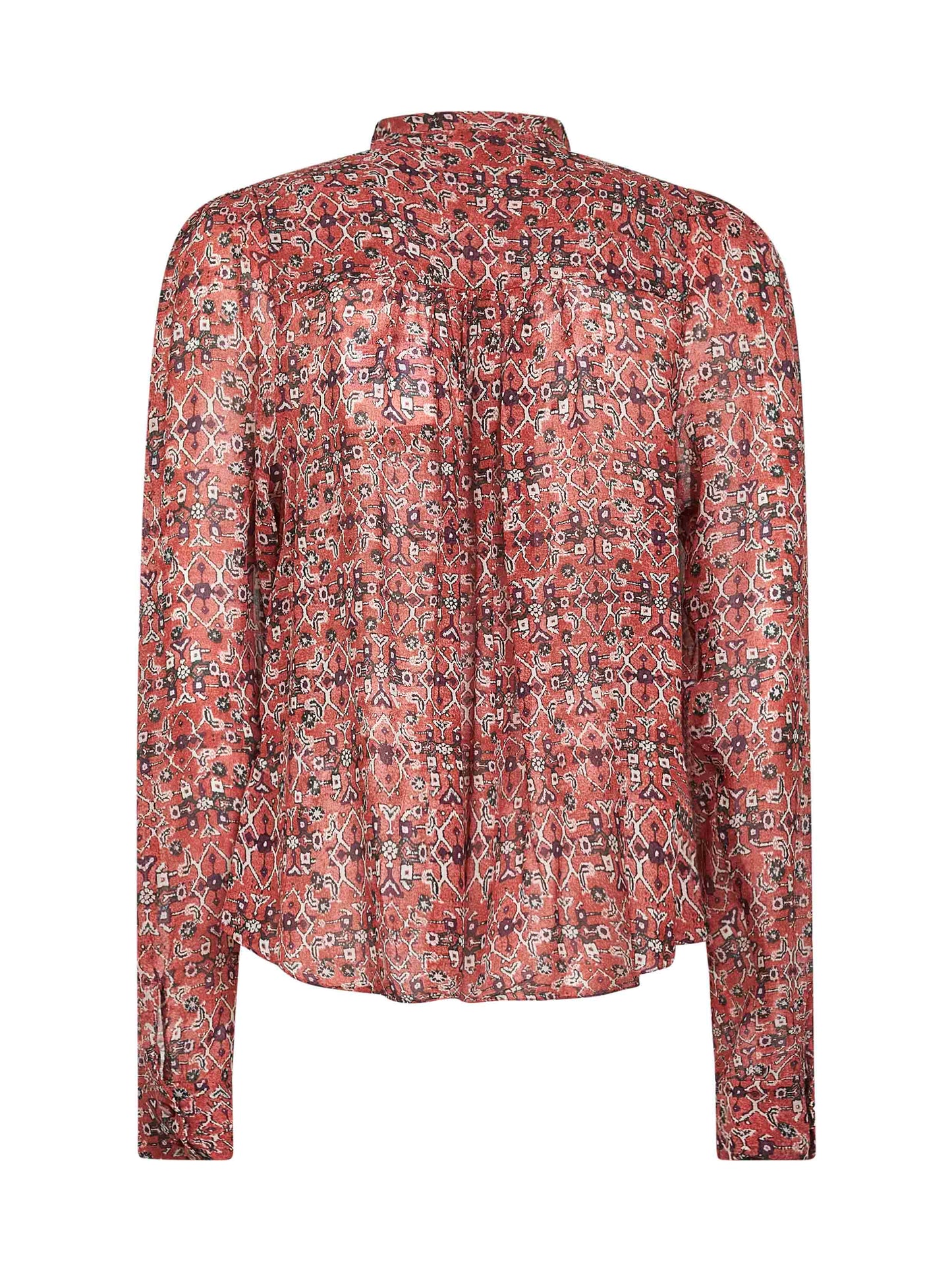 Rust printed crepe Noeline blouse