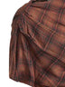 Top asimmetrico Neyela in cotone a quadri bronzo scuro