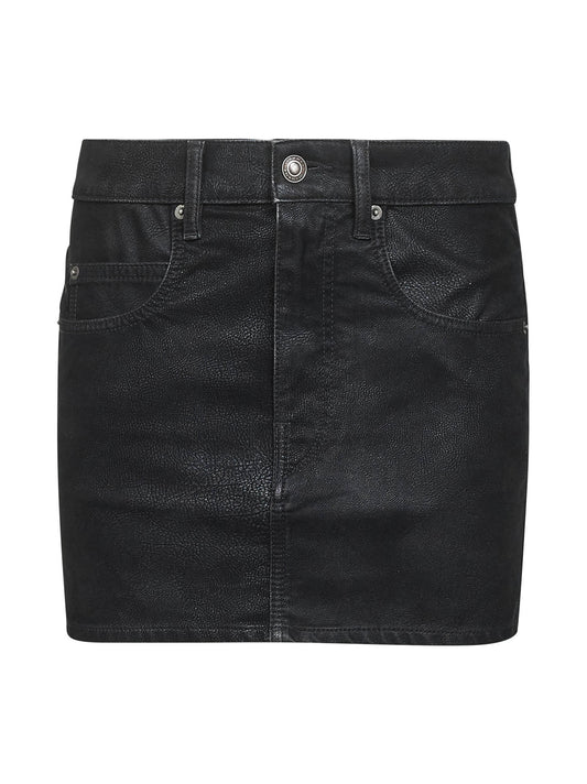 Minigonna Kimmy in ecopelle vintage nera