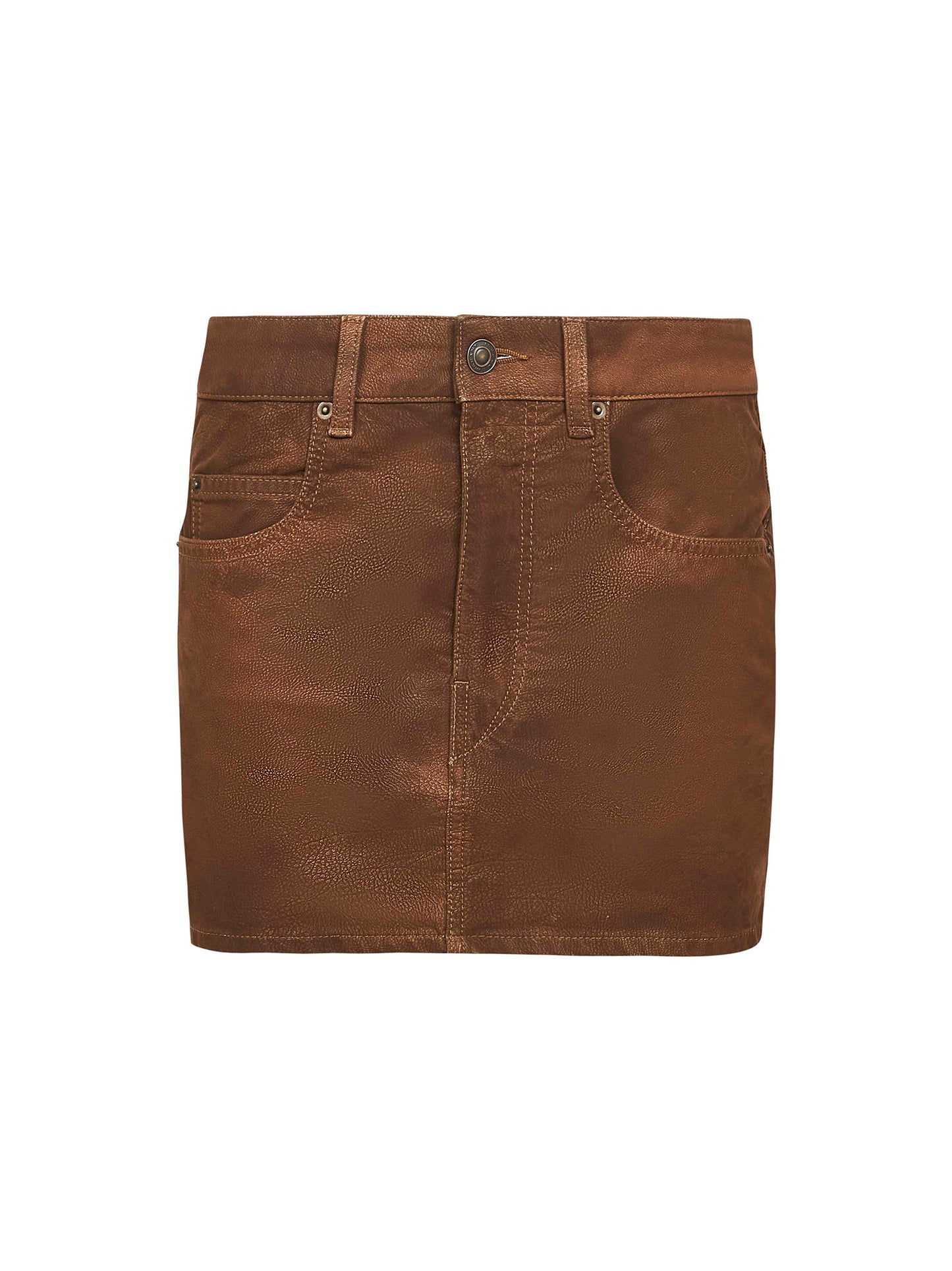 Minigonna Kimmy in ecopelle vintage tabacco