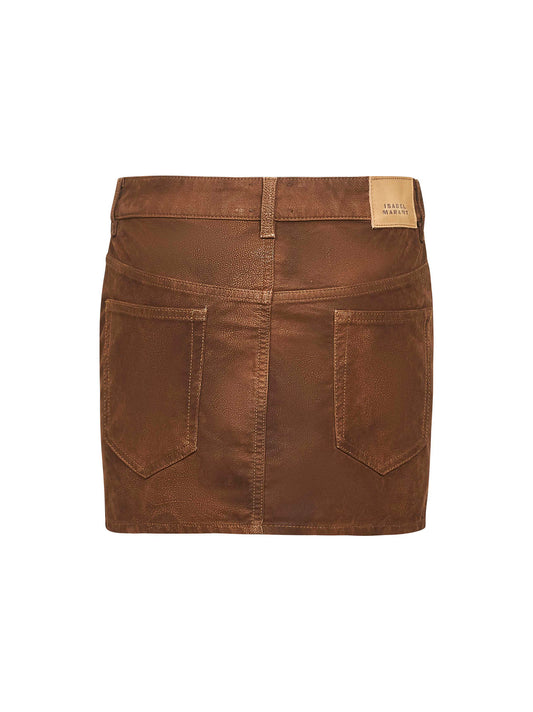 Minigonna Kimmy in ecopelle vintage tabacco