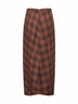 Gonna midi Nicole in cotone a quadri bronzo scuro