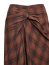 Gonna midi Nicole in cotone a quadri bronzo scuro