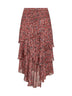 Gonna midi Brigitte in georgette stampato ruggine