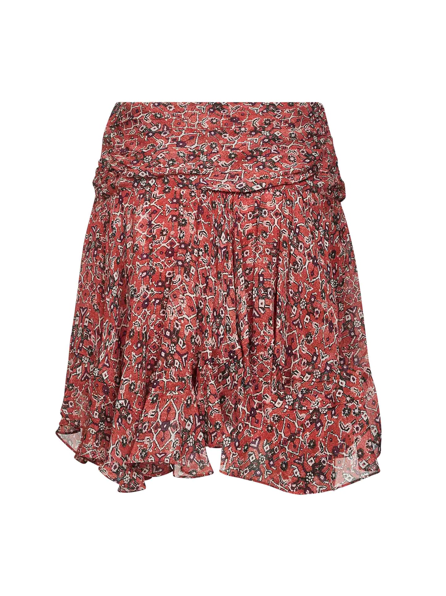 Rust printed georgette Berenicia miniskirt