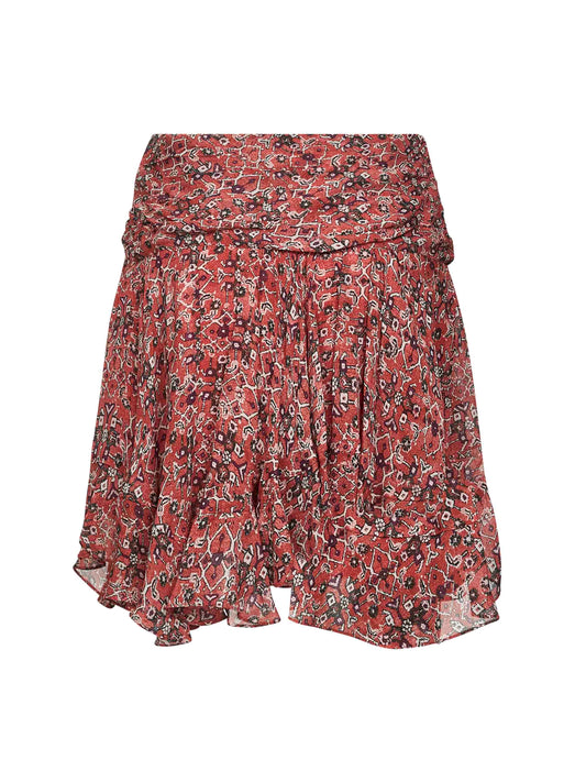 Minigonna Berenicia in georgette stampato ruggine