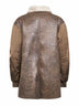 Cappotto Evina in ecopelle e nylon satinato marrone